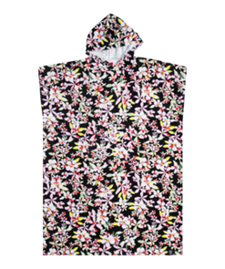 Roxy STAY MAGICAL PRINTED HOODED TOWEL, ANTHRACITE NEW LIFE