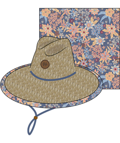 Roxy PINA TO MY COLADA STRAW HAT, BIJOU BLUE NEW TROPICS DITSY