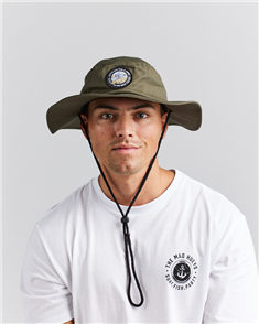 The Mad Hueys GOOD DAY WIDE BRIM HAT, DUSTY GREEN