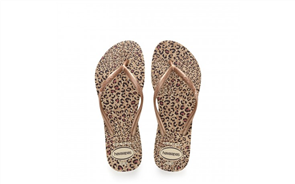 Havaianas Slim Animals 5046  Jandals, Beige/ Ocher Metallic