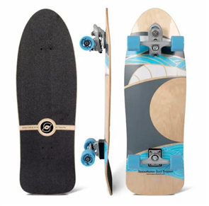 SmoothStar Manta Ray 34.5” Thruster D Surf Skateboard, Blue/ Grey/ White