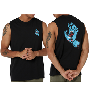 Santa Cruz SCREAMING HAND MUSCLE SINGLET, BLACK