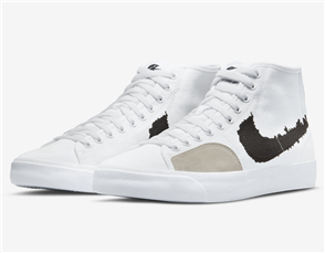 Nike SB BLAZER COURT MID PRM SHOE, WHITE/BLACK-WHITE