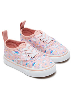 Vans AUTHENTIC ELASTIC LACE TODDLER UNICORN SHOE, POWDER PINK