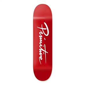 Primitive Skateboards Primitive Nuevo Script Core Red, Red, Size 8.125"