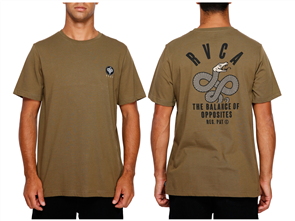 RVCA Serpent Short Sleeve Tee, Cadet Green