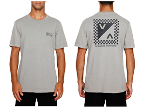 RVCA Check Mate Short Sleeve Tee, Overcast