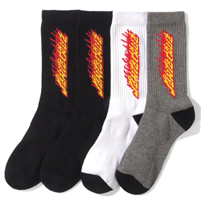 Santa Cruz Mens Flaming Strip Sock - 4 Pack, Asst