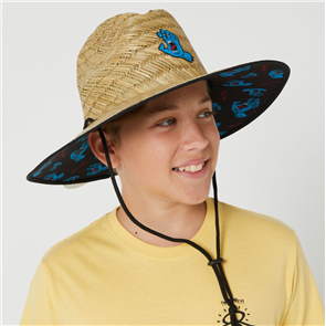 Santa Cruz SCREAMING HAND PATCH STRAW HAT, NATURAL