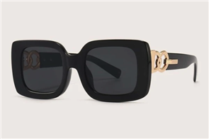 Blank Collective Geo Frame Sunglasses, Black/ Black
