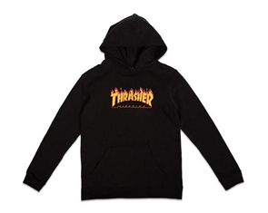 Thrasher Youth Flame Hood Black