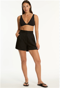 Sea Level shore linen boat short, black