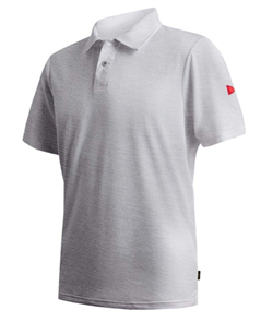 FLORENCE MARINE X Airtex Collared Short Sleeve Shirt, Light Heather Grey