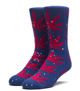 HUF Splatter Plantlife Socks, Navy
