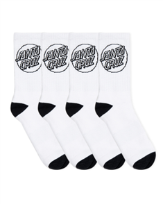 Santa Cruz MENS OPUS DOT 4 PACK SOCKS, WHITE