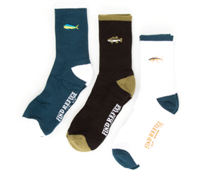 Salty Crew Mens Happy Fish Sock 3Pk, Assorted