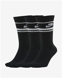 Nike SB MENS SPORTSWEAR ESSENTIAL SOCK, 3 PACK, BLACK/WHITE