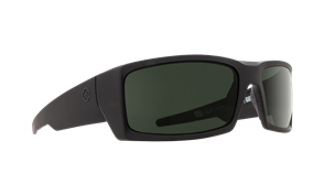 SPY General Sunnies, Frame-Soft Matte Black, Lens-Happy Grey Green