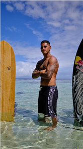 Quiksilver MANGOTU 20" BOARDSHORT BY KEHU BUTLER, BLACK