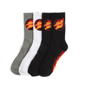 Santa Cruz Mens Flaming Dot Sock 4Pack