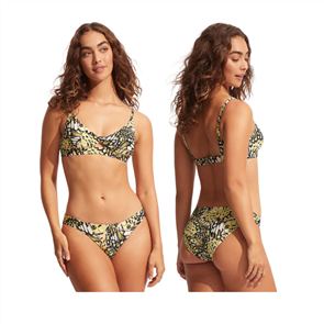Seafolly Take Flight Twist Front Bralette, Wild Lime