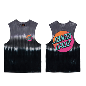 Santa Cruz POP FADE DOT SINGLET, BLACK TIE DYE