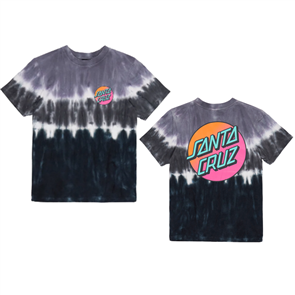 Santa Cruz POP FADE DOT TEE, BLACK TIE DYE