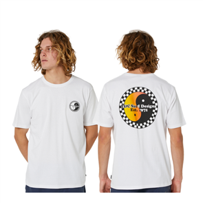 T&C ICONIC CHECKER TEE, WHITE