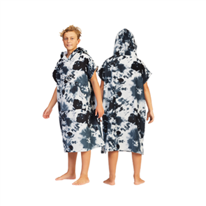 Billabong 100% COTTON HOODED TOWEL YOUTH 8-14 YRS, PRO BLACK TIE DYE
