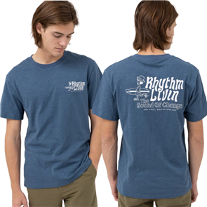 Rhythm LIVIN SLUB SS T-SHIRT, VINTAGE BLUE
