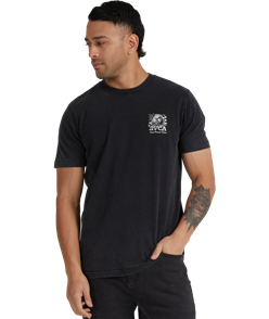 RVCA GREAT AGAIN SS TEE, WASHED BLACK