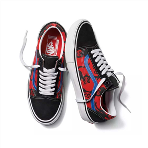 Vans SKATE OLD SKOOL (KROOKED BY NATAS FOR RAY) SHOE, Red