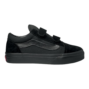 Vans Uy Old Skool Velcro Youth Shoe, Black/ Black