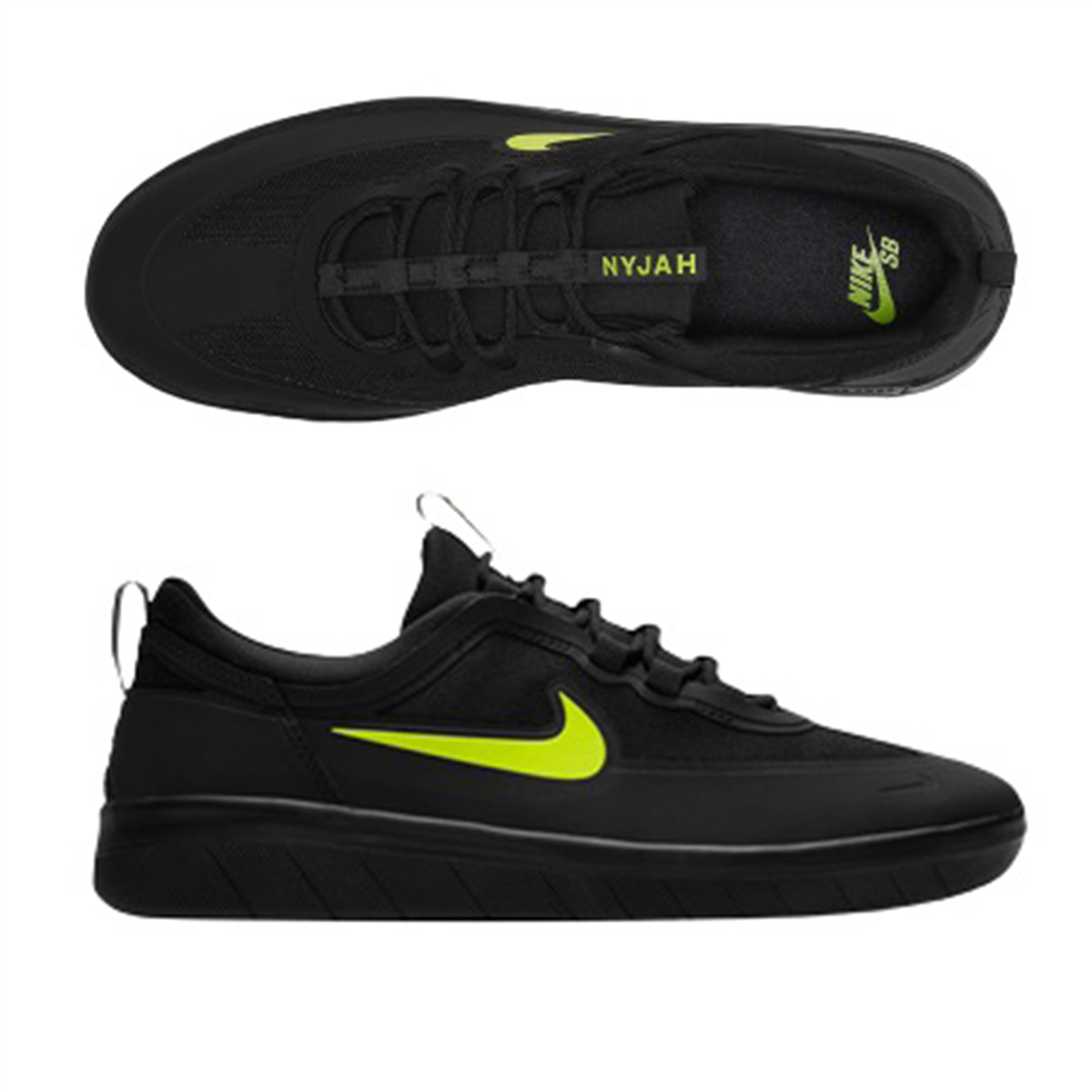 Nike Sb Nyjah Free 2 Shoe, Black/Cyber-Black-Black | Underground Skate