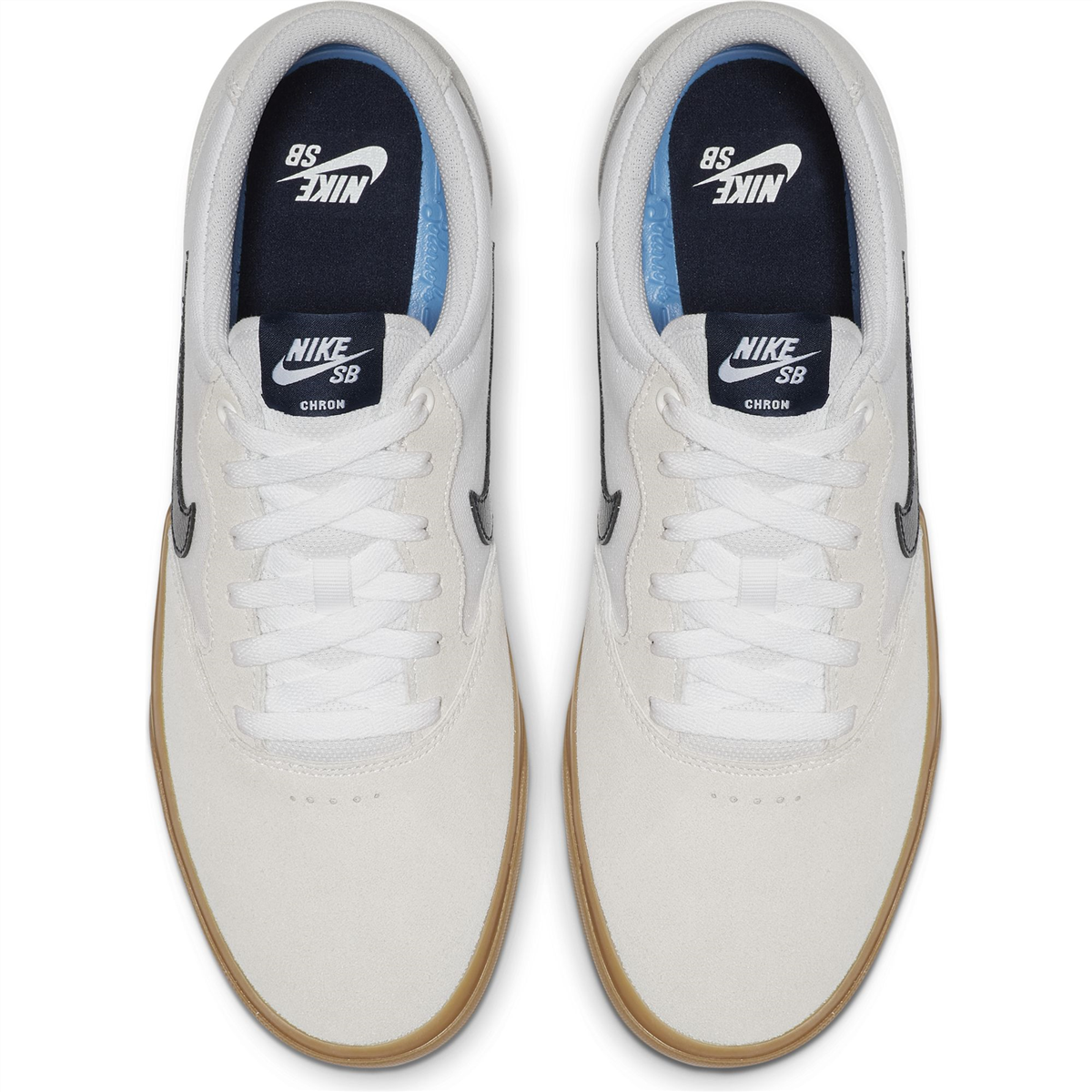 Nike Sb Chron Solarsoft Shoe, White/ Obsidian | Underground Skate