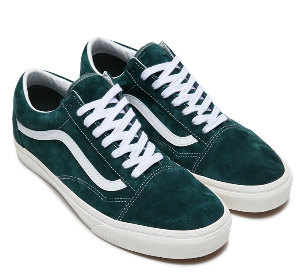 Vans Old Skool Suede Shoe, Green/ White | Underground Skate