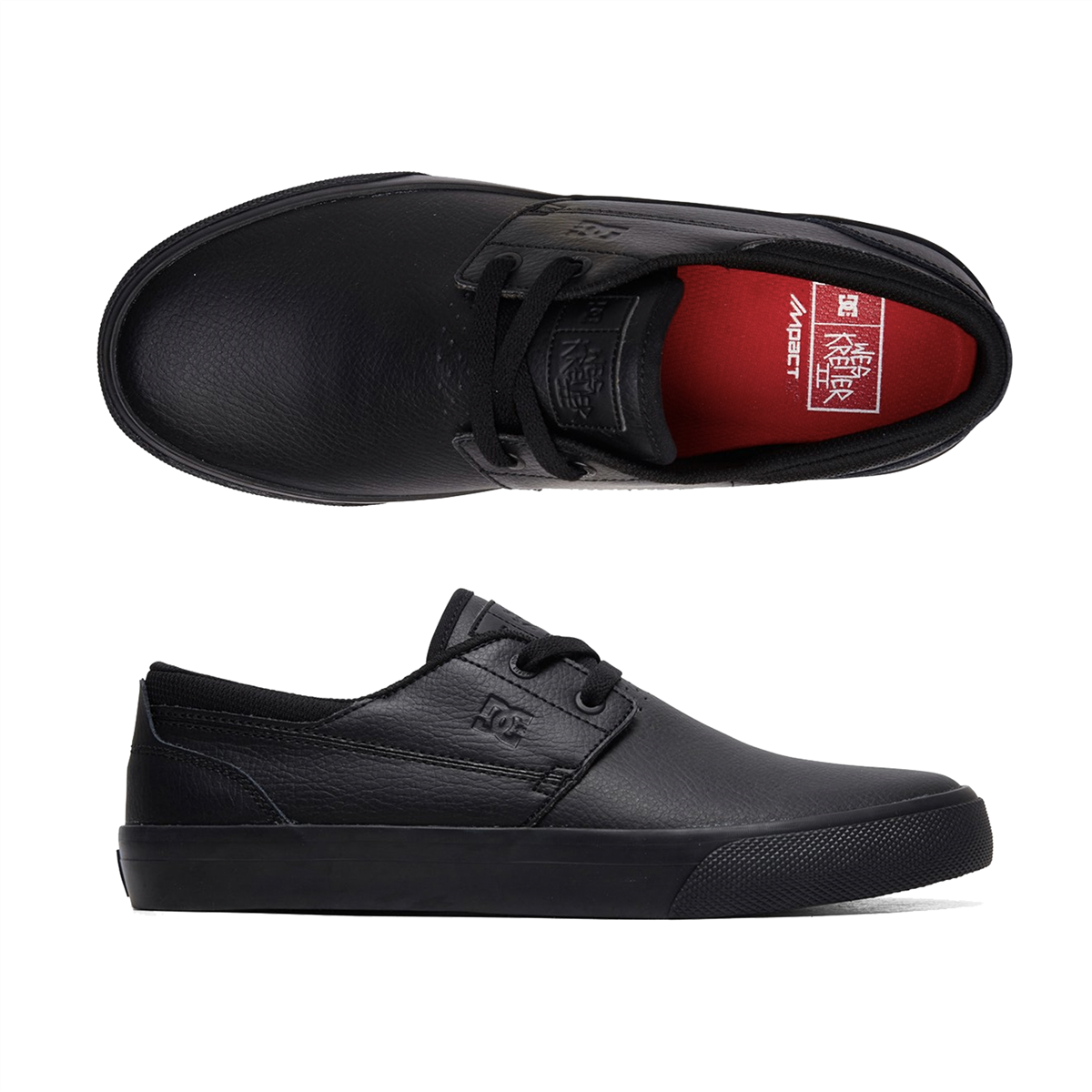Dc Wes Kremer 2, Black Leather School Shoe Underground Skate Dc Wes Kremer 2, Black Leather School Shoe Underground Skate