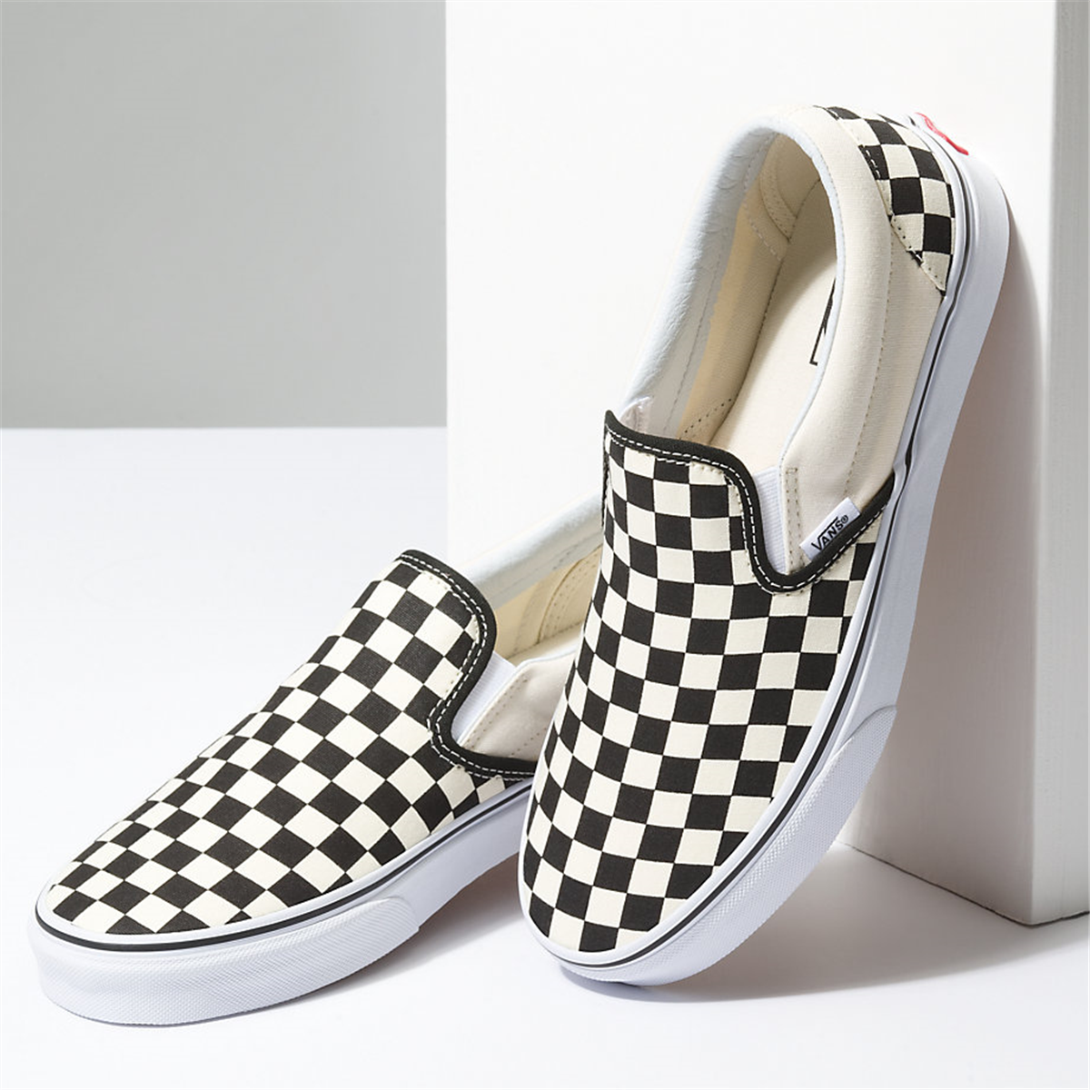 van slip ons checkered