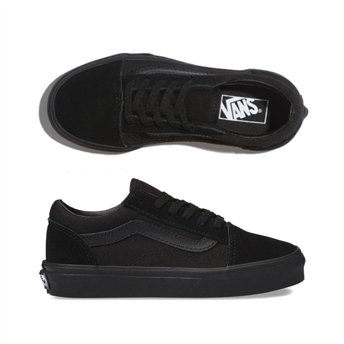 Vans Kids Old Skool Youth Shoe, Black/ Black Underground Skate