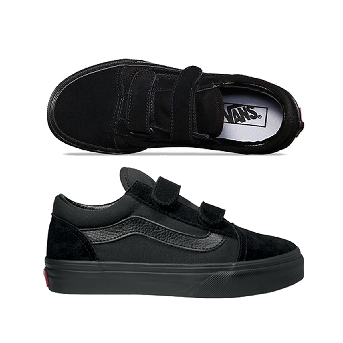 Dårlig skæbne ildsted vi Vans Kids Old Skool Velcro Youth Shoe, Black/ Black | Underground Skate